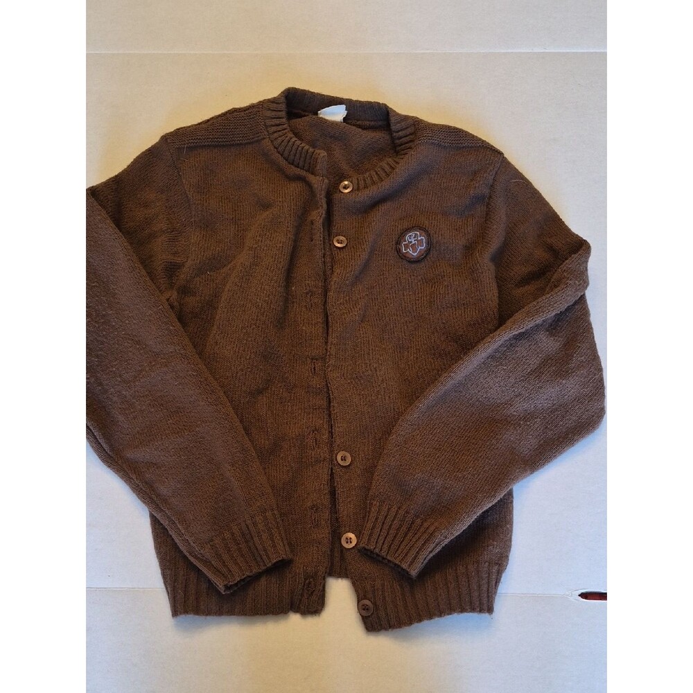 Vintage Official Girl Scouts Brownie Cardigan Sweater - Dark Academia 90s